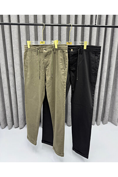 Avni Ceylan Men's Premium Lace-Up Modern Fit Fabric Trousers