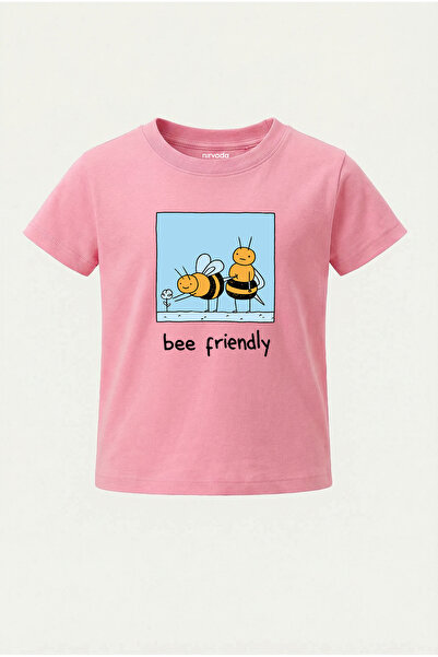 nirvoda Детска тениска с принт „Пчели приятели“ Детска тениска
