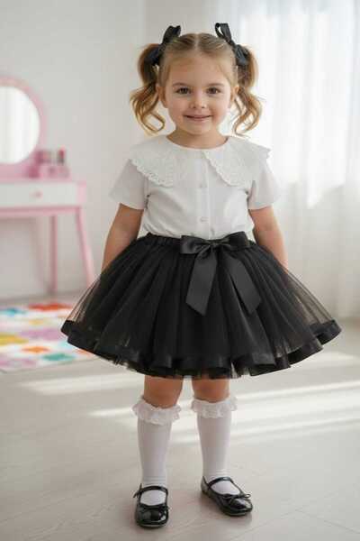 punicha Girl's Fluffy 23 April Birthday Special Day Tutu Skirt with Bow and R...