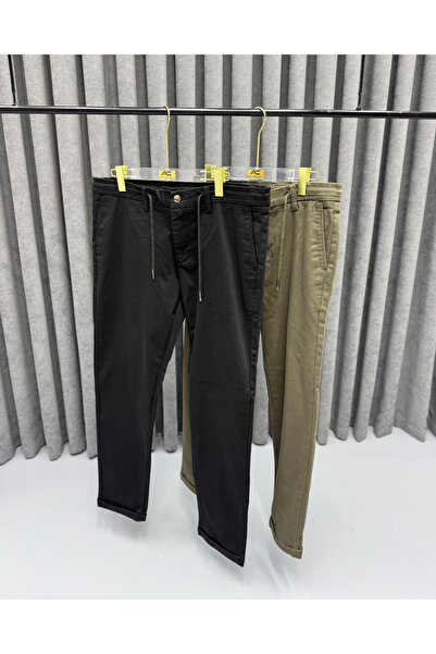 Avni Ceylan Men's Premium Lace-Up Modern Fit Fabric Trousers