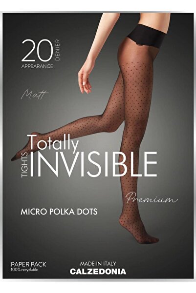 Calzedonia Polka Dot Patterned 20 Denier Invisible Thin Pantyhose Totally Tig...