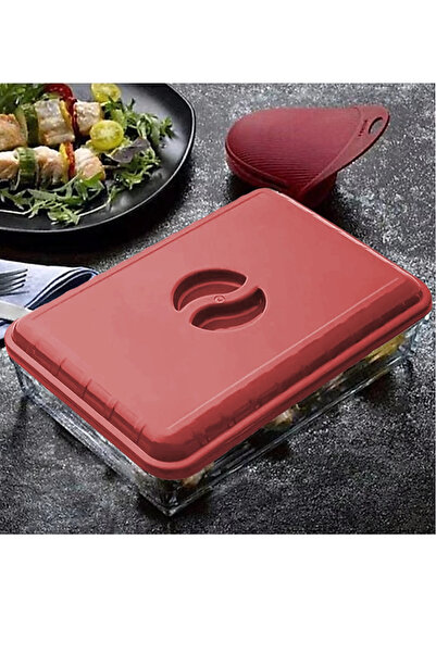 Sbk Collection Kırmızı Renk Dikdörtgen Borcam Kapağı Sızdırmaz Ve Dayanıklı P...