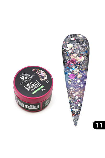 global fashion Nail modeling gel 15 gr, Aurora Spark Builder Gel 11