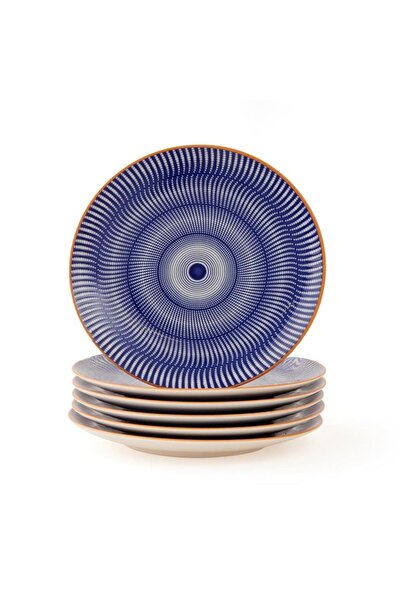 Güral Porselen Blue Line 6 Piece 20 cm Cake Set