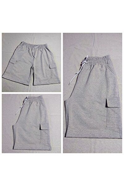 KİMSE GÖRMEDEN Men's Sport Shorts Unisex Double Cargo Pockets Rain Pattern 3-...