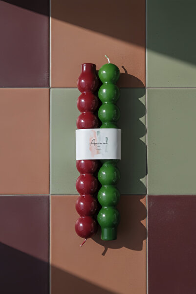 ARİENEL Şamdan Mumu | Cosmos | 25 cm | Happy New Year | 2'li Set | Unique | Ç...