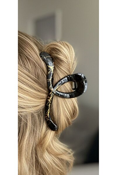 LUXENYA DESİGN Women's Curved Infinity Model Hairpin with Gold Detail, Large ...