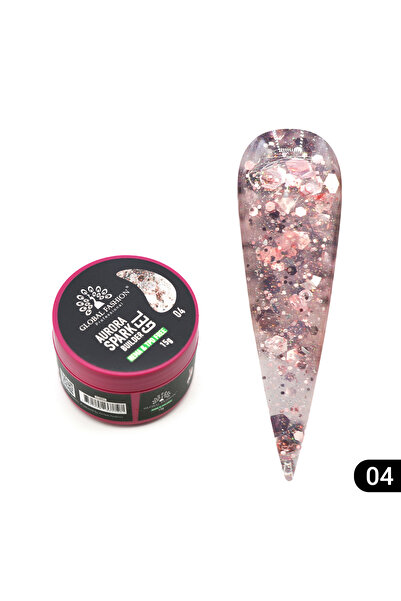 global fashion Nail modeling gel 15 gr, Aurora Spark Builder Gel 04