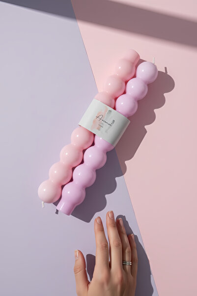 ARİENEL Şamdan Mumu | Cosmos | 25 cm | Pink Lovers | 2'li Set | Unique | Çok ...