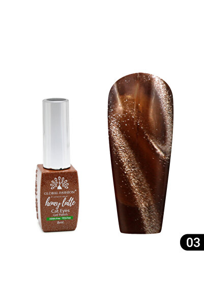 global fashion Semi-permanent cat eye nail polish Honey Latte 8 ml, 03