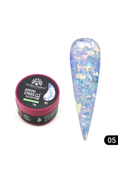 global fashion Nail modeling gel 15 gr, Aurora Spark Builder Gel 05