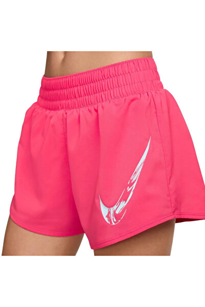 Nike One Women's Dri-Fit Mid-Rise Brief-Lined Graphic Pink Women's Shorts