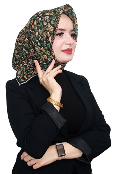 locella Cotton Soft Scarf Hand-Sewn Crispy Flower Pattern