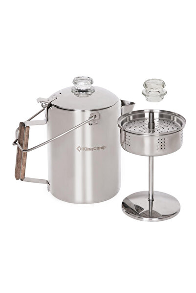 KINGCAMP Percolator Coffee Pot Çelik Kahve Demleme Seti