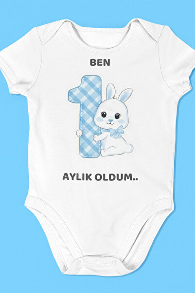 LilJoy Organic 100% Cotton I'M a Month Old Printed Baby Bodysuit for Every Mo...