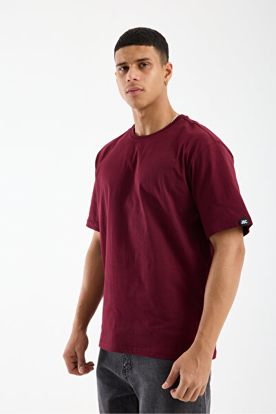 JBC Men's White Oversize Thick Tok Fabric Crew Neck T-Shirt