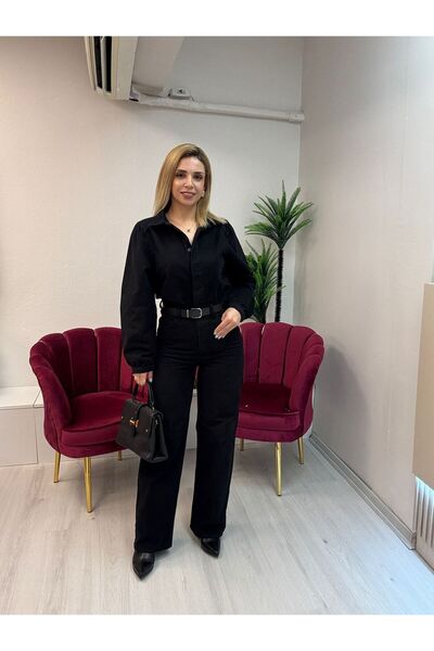 LACARINO Siyah Denim Tulum