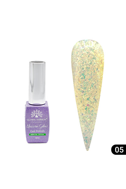 global fashion Semi-permanent nail polish Unicorn Glow 8 ml, 05