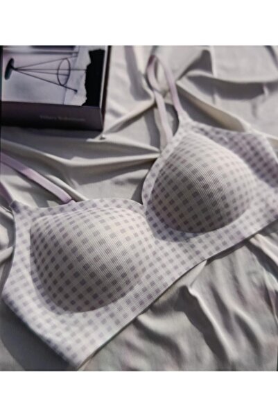 HAMA LOVE Purple Polka Dot Laser Cut Sports Bra