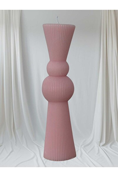 kasa Lumanarilor Lumanare Clepsidra H-27 cm D - 6cm , Roz Pudra