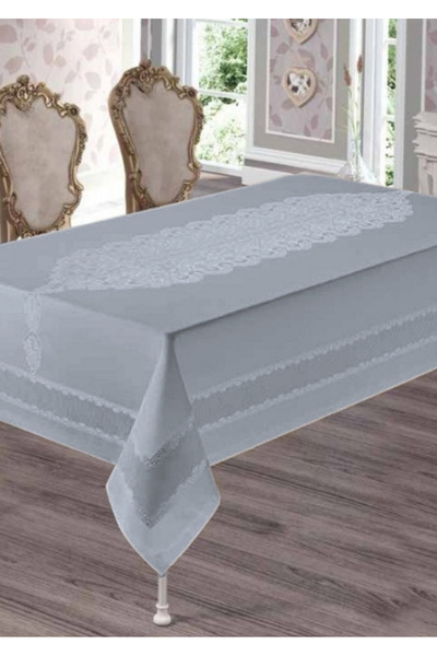 Sivalde غطاء طاولة من آنا بيري مقاوم للسوائل والبقع، بدون خياطة، باللون الرمادي