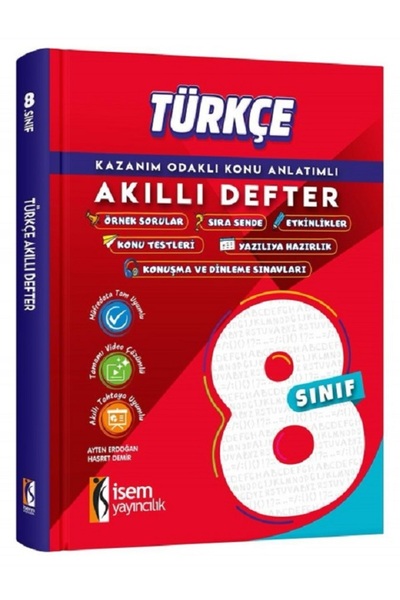 Efsane Yayınları 8.Sınıf İsem Yayınları Türkçe Akıllı Defter - Kazanım Odaklı...