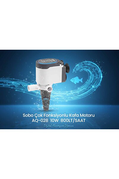 Sobo Çok Fonksiyonlu Mavi Işıklı Kafa Motoru - Sump Motoru AQ-028 10W - 800 L...