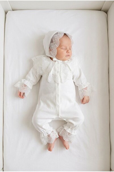COOLMINIES Baby Girl Newborn Lace Mevlütlük Jumpsuit Hat Set, Special Day, Ph...