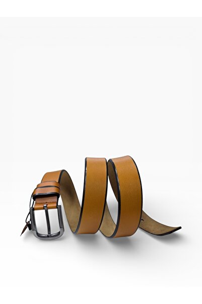 Révano Men's Genuine Leather Belt with Engraved Metal Buckle – Classic Smooth...