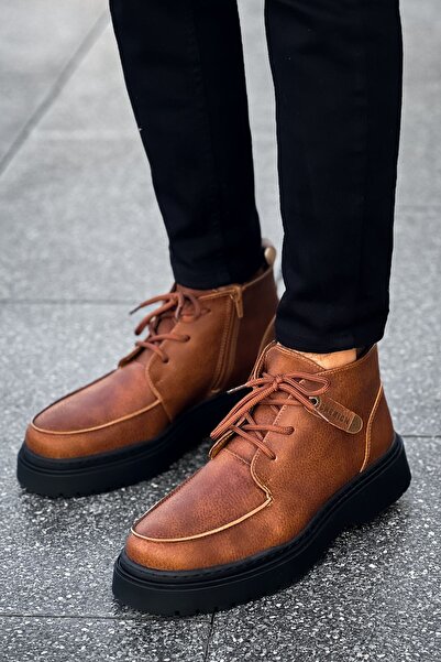 Mhoda Shoes Rlx-213 Bryggen Men's Sport Casual Lace-Up and Zipper Leather Boo...