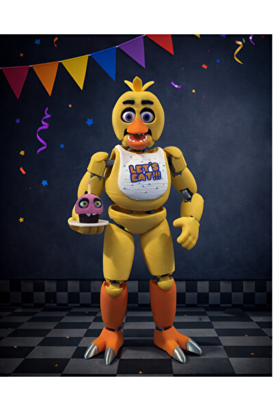 Rüzgar Tasarım FNAF Chica (Five Nights at Freddy's) 20 cm Eklemli Dummy T13 K...