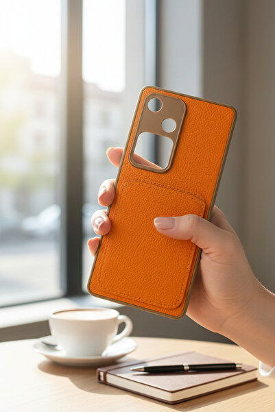 batuteknoloji Vivo V30 Kartlıklı Suni Deri BTU Duo Case Silikon Kapak