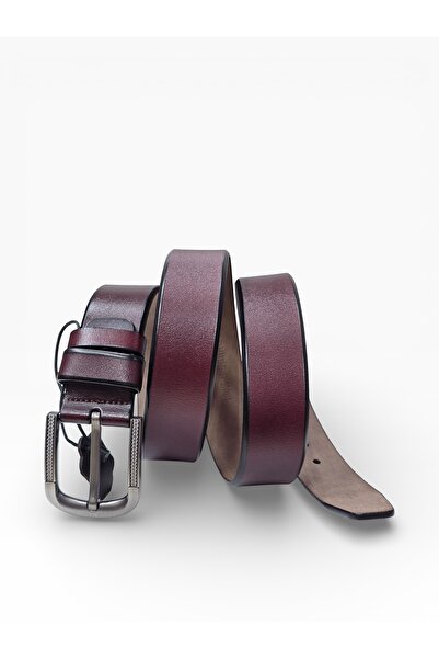 Révano Men's Genuine Leather Belt with Engraved Metal Buckle – Classic Smooth...