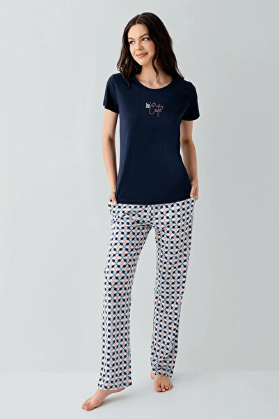 Arnetta Women's Modal Pajama Set, Wide Collar, Short Sleeve, with Pockets, Pr...