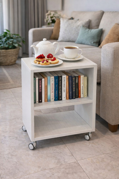 HAS CRAFT Çok Amaçlı Masa Mutfak Rafı Komodin Salon Yan Masa Balkon Dolabı Ba...