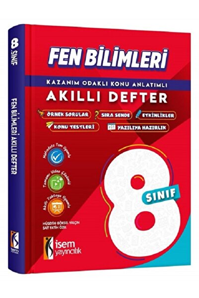 Efsane Yayınları 8.Sınıf İsem Yayınları Fen Bilimleri Akıllı Defter - Kazanım...