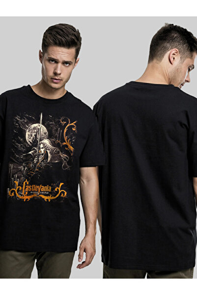 Gadali Unisex Castlevania Symphony of the Night Printed Black T-Shirt