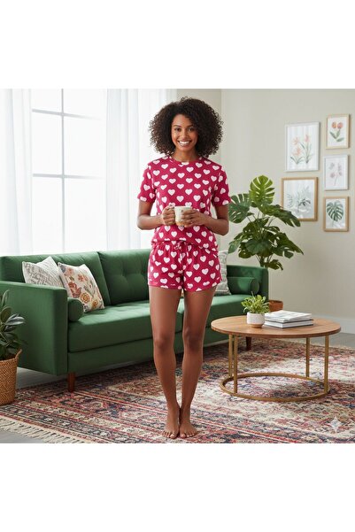 PEMBİŞ HOMEWEAR Σετ Σορτς Red Heart Kısakol