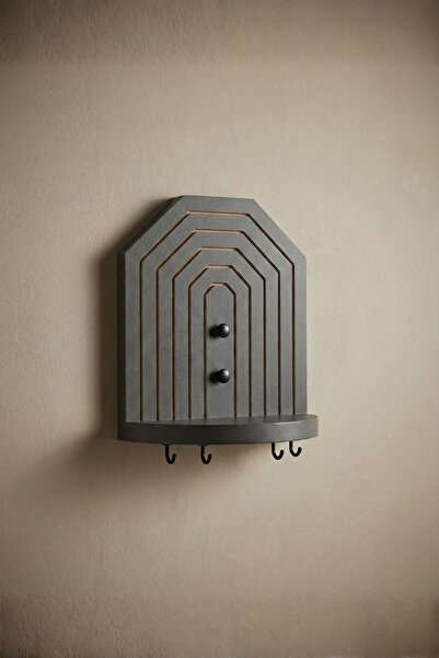 UMN DECOR Geometrik Formlu Dekoratif Anahtar Askısı ve Mini Duvar Rafı İskand...