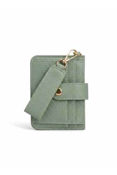 LAUGH BAG Kadın Su Yeşili Askılı Kartlık - Çıtçıtlı Bölmeli Kartlık