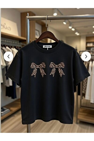 playwear Γυναικείο μπλουζάκι με σχέδιο λεοπάρ και στάμπα με φιόγκο, λευκό, με...