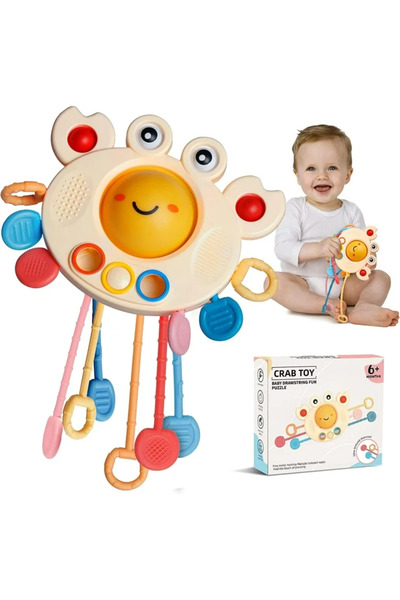 OEMS Sensory Teething Toy for Babies – Colorful Crab in Silicone, 6 months +