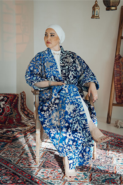 Marvella By Rasha An Elegant Blue velvet Abaya