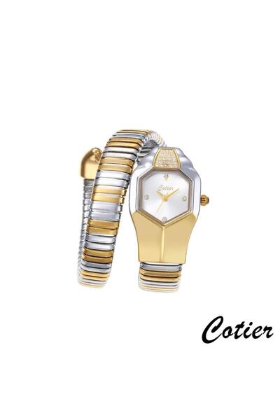 Cotier ساعة نسائية كوتير ستيل فضي و ذهبي