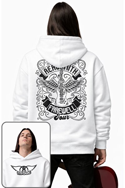 Fuddy Moda Unisex Aerosmith Farewell Tour Back Printed Hooded Sweatshirt, Ove...