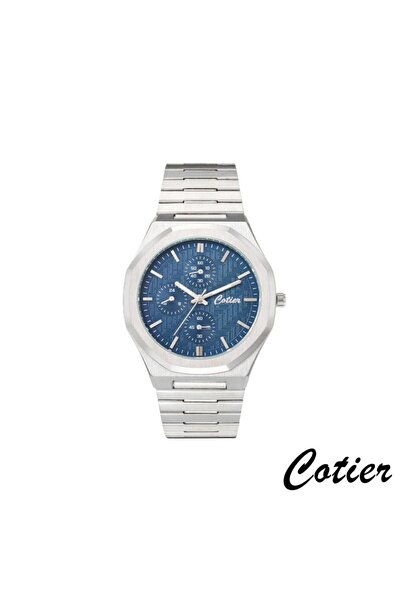 Cotier ساعة رجالية كوتير ستيل فضي