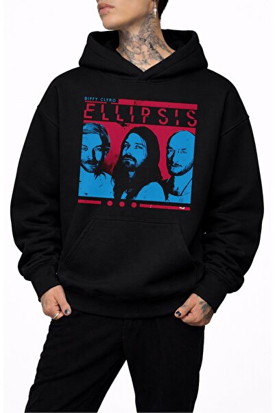 Fuddy Moda Unisex Biffy Clyro Ellipsis Štampano Sa kapuljačom dukserica, Over...