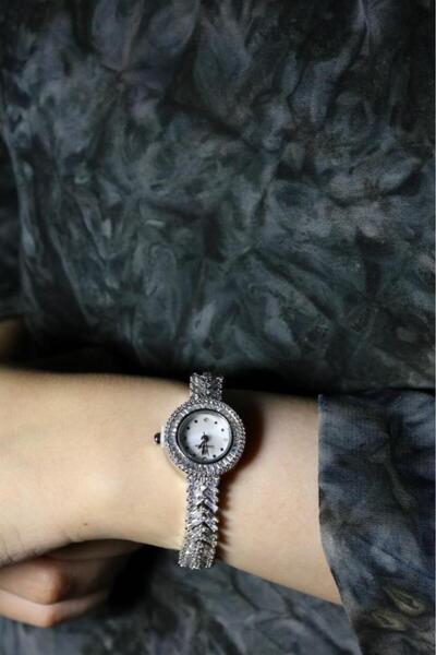 Louis Nice ساعة نسائية لويس نايس زركون ستيل فضي