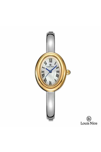 Louis Nice ساعة نسائية بنجرة باللون الفضي والذهبي
