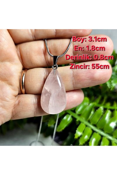 Singincraft Pink Quartz Natural Stone Necklace - 8 - (Handmade Design Products)